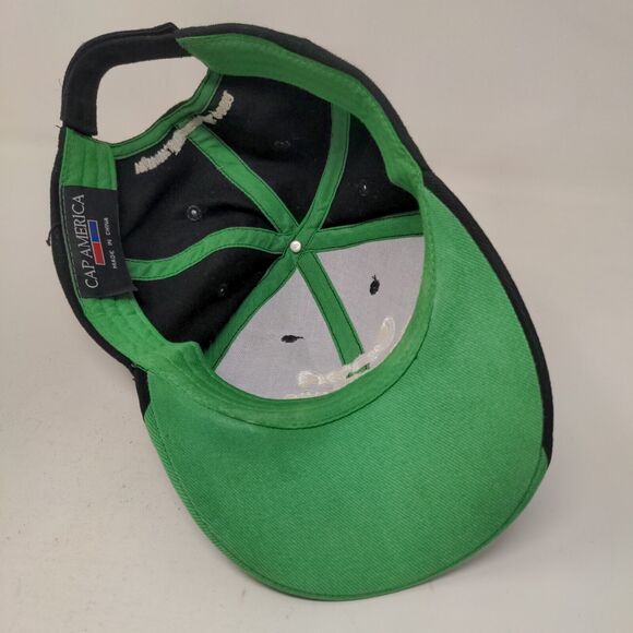 Onan the Quiet One Men's Strapback Hat Black Green Embroidered Logo - Picture 7 of 8